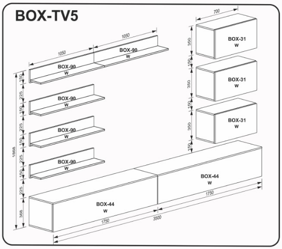 Вітальня "BOX-TV5" 642 фото