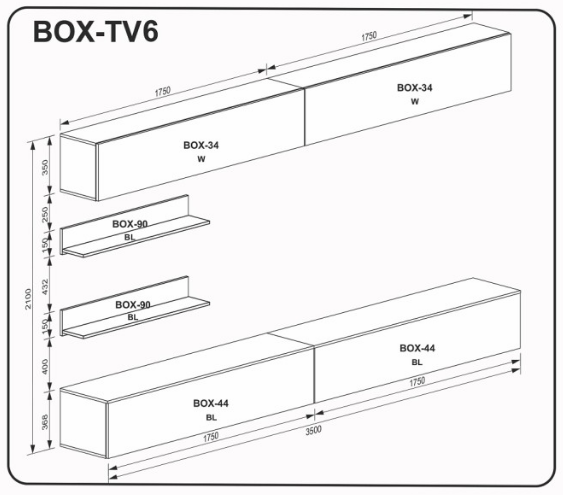 Вітальня "BOX-TV6" 643 фото
