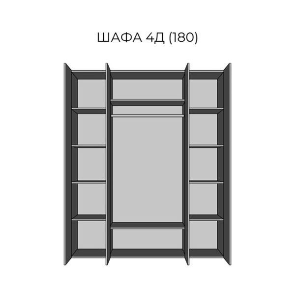 Шафа "Амелія 4Дз" 782 фото